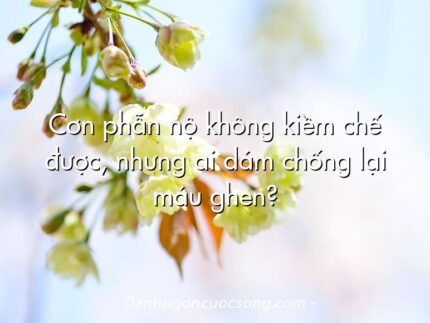 Cơn phẫn nộ không kiềm chế được, nhưng ai dám chống lại máu ghen?