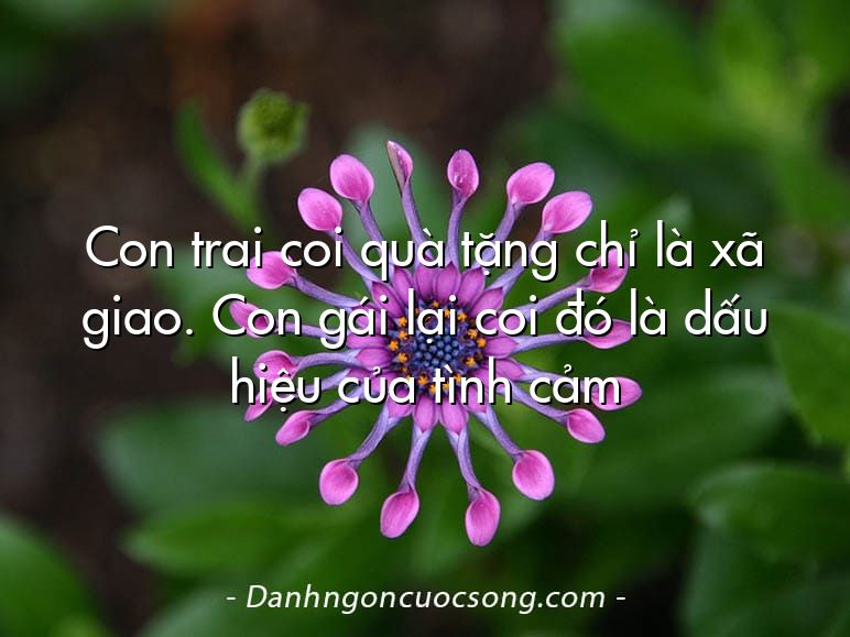 Con trai coi quà tặng chỉ là xã giao. Con gái lại coi đó là dấu hiệu của tình cảm