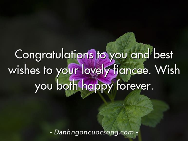 Congratulations to you and best wishes to your lovely fiancee. Wish you both happy forever.