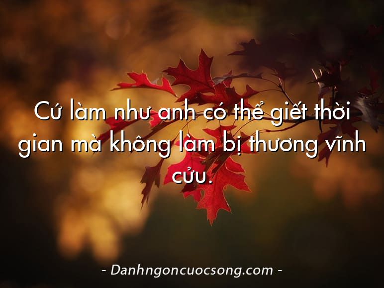 Cứ làm như anh có thể giết thời gian mà không làm bị thương vĩnh cửu.