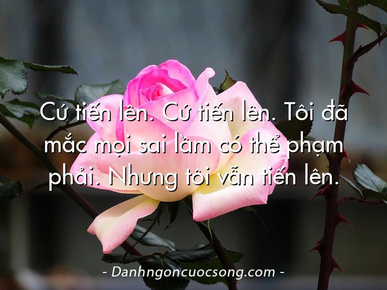 Cứ tiến lên. Cứ tiến lên. Tôi đã mắc mọi sai lầm có thể phạm phải. Nhưng tôi vẫn tiến lên.