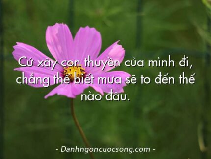 Cứ xây con thuyền của mình đi, chẳng thể biết mưa sẽ to đến thế nào đâu.