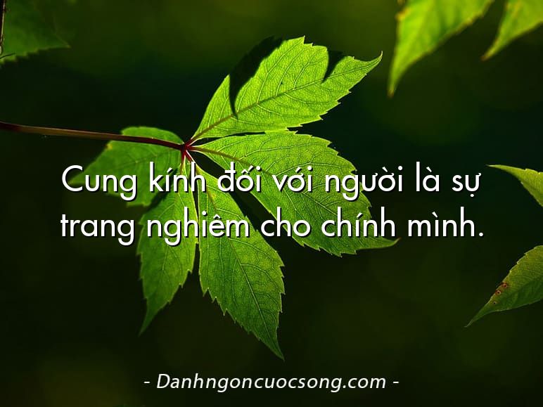 Cung kính đối với người là sự trang nghiêm cho chính mình.