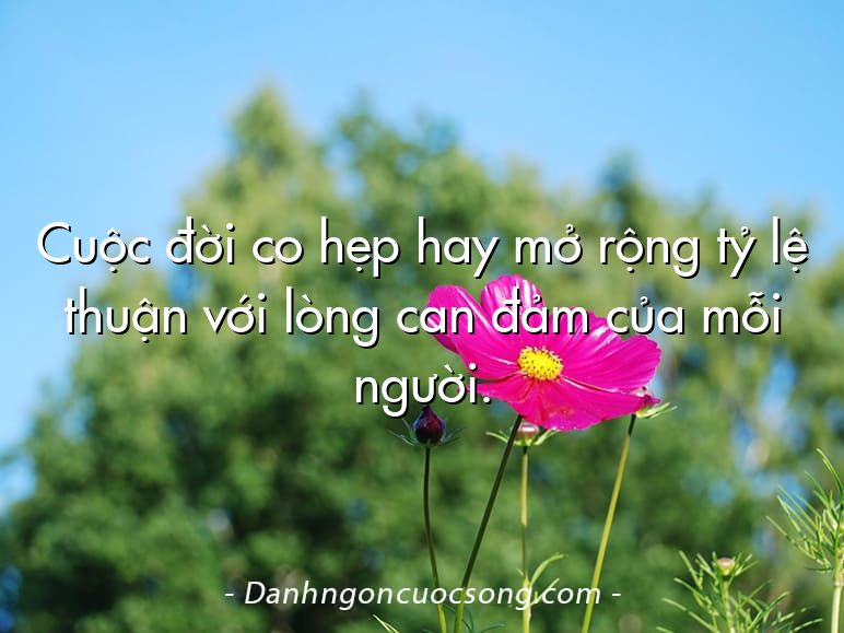 Cuộc đời co hẹp hay mở rộng tỷ lệ thuận với lòng can đảm của mỗi người.
