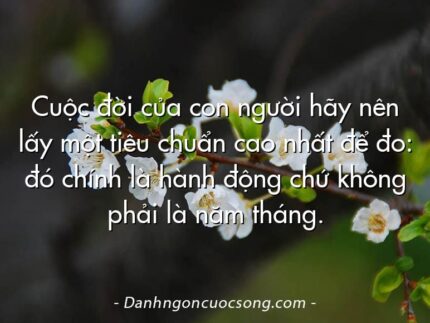 Cuộc đời của con người hãy nên lấy một tiêu chuẩn cao nhất để đo: đó chính là hành động chứ không phải là năm tháng.