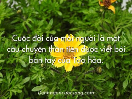 Cuộc đời của mỗi người là một câu chuyện thần tiên được viết bởi bàn tay của Tạo hóa.  