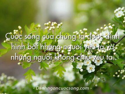 Cuộc sống của chúng ta được định hình bởi những người yêu ta và những người không chịu yêu ta.