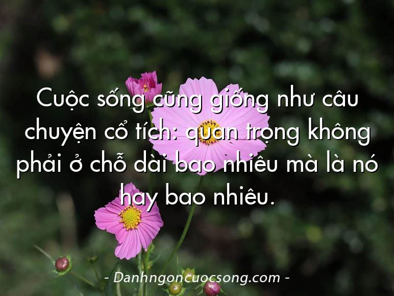 Cuộc sống cũng giống như câu chuyện cổ tích: quan trọng không phải ở chỗ dài bao nhiêu mà là nó hay bao nhiêu.