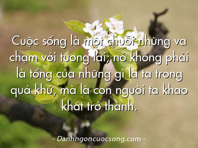 Cuộc sống là một chuỗi những va chạm với tương lai; nó không phải là tổng của những gì là ta trong quá khứ, mà là con người ta khao khát trở thành.