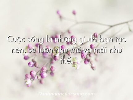 Cuộc sống là những gì do bạn tạo nên, sẽ luôn như thế và mãi như thế.