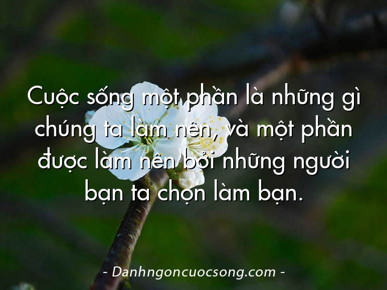 Cuộc sống một phần là những gì chúng ta làm nên, và một phần được làm nên bởi những người bạn ta chọn làm bạn.