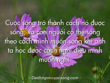 Cuộc sống trở thành cách nó được sống; và con người có thể sống theo cách mình muốn sống khi anh ta học được cách nghĩ điều mình muốn nghĩ.