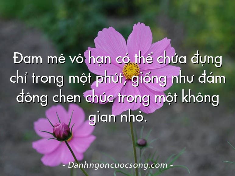 Đam mê vô hạn có thể chứa đựng chỉ trong một phút, giống như đám đông chen chúc trong một không gian nhỏ.
