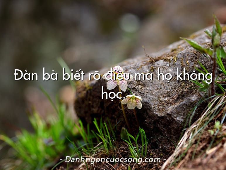 Đàn bà biết rõ điều mà họ không học.