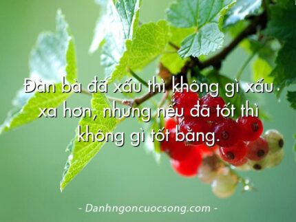 Ðàn bà đã xấu thì không gì xấu xa hơn, nhưng nếu đã tốt thì không gì tốt bằng.