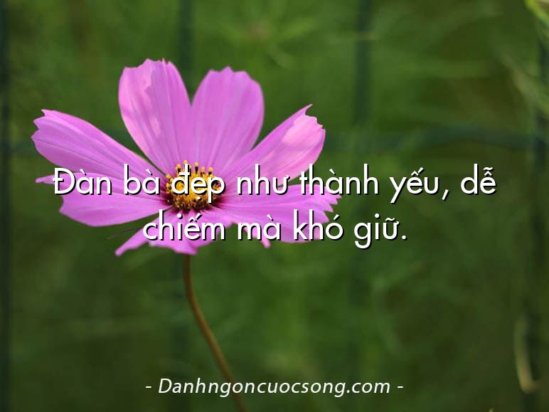Đàn bà đẹp như thành yếu, dễ chiếm mà khó giữ.