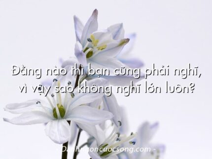 Đằng nào thì bạn cũng phải nghĩ, vì vậy sao không nghĩ lớn luôn?