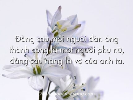 Đằng sau mỗi người đàn ông thành công là một người phụ nữ, đằng sau nàng là vợ của anh ta.