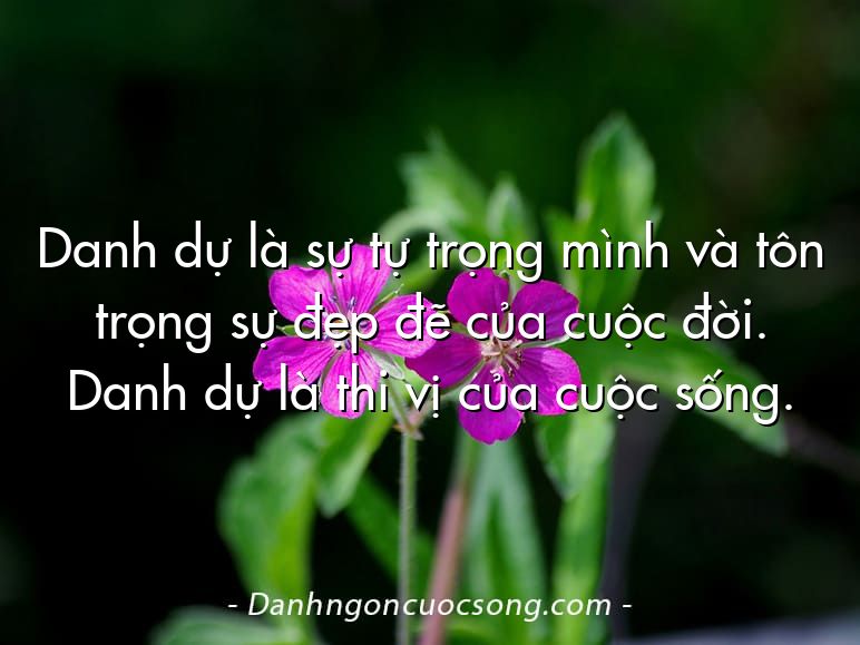 Danh dự là sự tự trọng mình và tôn trọng sự đẹp đẽ của cuộc đời. Danh dự là thi vị của cuộc sống.