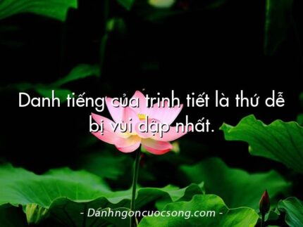 Danh tiếng của trinh tiết là thứ dễ bị vùi dập nhất.