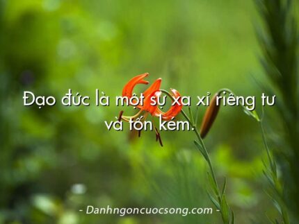 Đạo đức là một sự xa xỉ riêng tư và tốn kém.