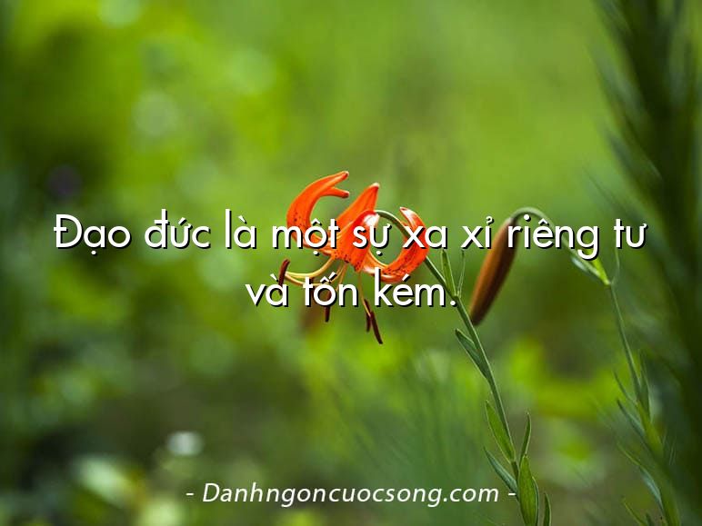 Đạo đức là một sự xa xỉ riêng tư và tốn kém.