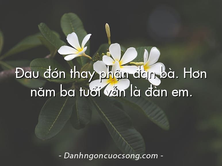 Đau đớn thay phận đàn bà. Hơn năm ba tuổi vẫn là đàn em.
