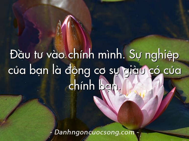 Đầu tư vào chính mình. Sự nghiệp của bạn là động cơ sự giàu có của chính bạn.