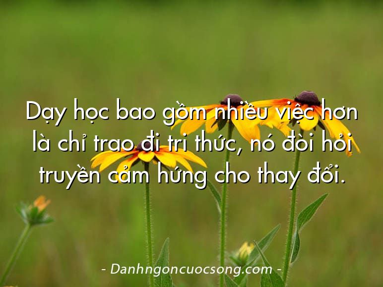 Dạy học bao gồm nhiều việc hơn là chỉ trao đi tri thức, nó đòi hỏi truyền cảm hứng cho thay đổi.