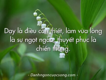 Dạy là điều cần thiết, làm vừa lòng là sự ngọt ngào, thuyết phục là chiến thắng.