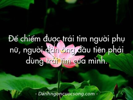 Để chiếm được trái tim người phụ nữ, người đàn ông đầu tiên phải dùng trái tim của mình.