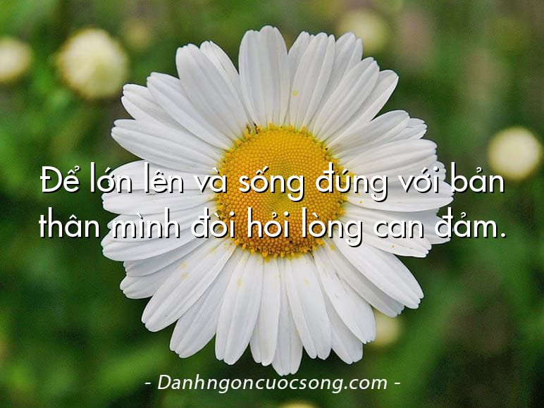 Để lớn lên và sống đúng với bản thân mình đòi hỏi lòng can đảm.