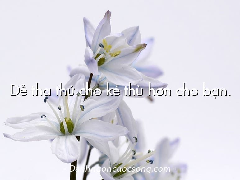 Dễ tha thứ cho kẻ thù hơn cho bạn.