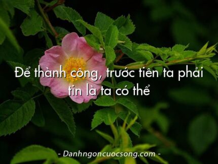 Để thành công, trước tiên ta phải tin là ta có thể