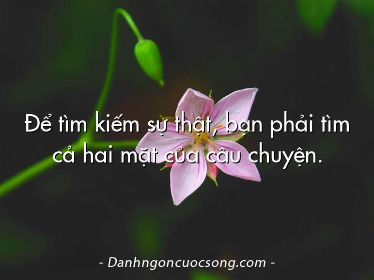 Để tìm kiếm sự thật, bạn phải tìm cả hai mặt của câu chuyện.