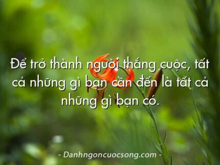 Để trở thành người thắng cuộc, tất cả những gì bạn cần đến là tất cả những gì bạn có.