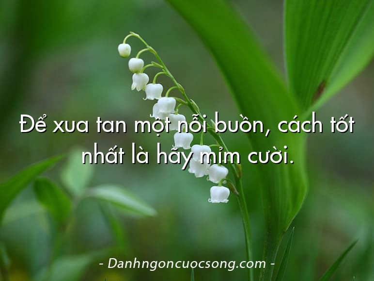 Để xua tan một nỗi buồn, cách tốt nhất là hãy mỉm cười.