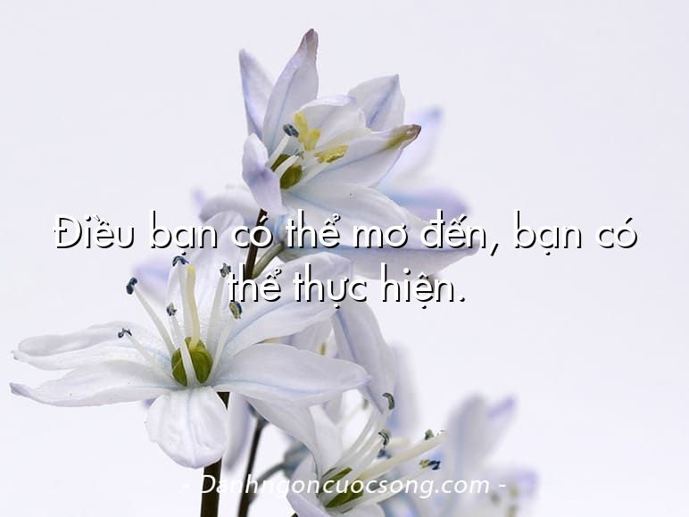 Điều bạn có thể mơ đến, bạn có thể thực hiện.