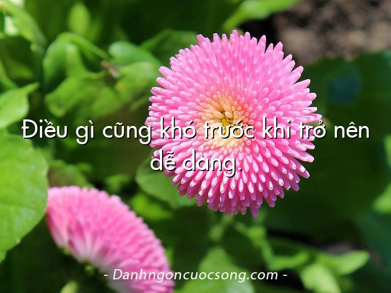Điều gì cũng khó trước khi trở nên dễ dàng.