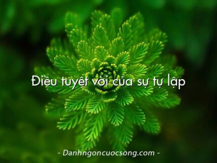 Điều tuyệt vời của sự tự lập