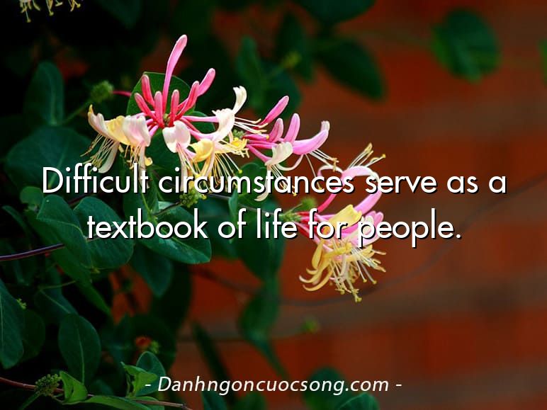 Difficult circumstances serve as a textbook of life for people.