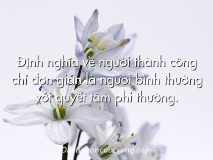 Định nghĩa về người thành công chỉ đơn giản là người bình thường với quyết tâm phi thường.