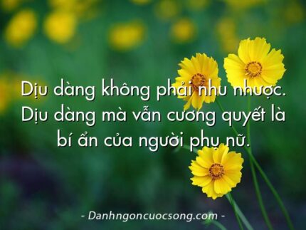 Dịu dàng không phải nhu nhược. Dịu dàng mà vẫn cương quyết là bí ẩn của người phụ nữ.