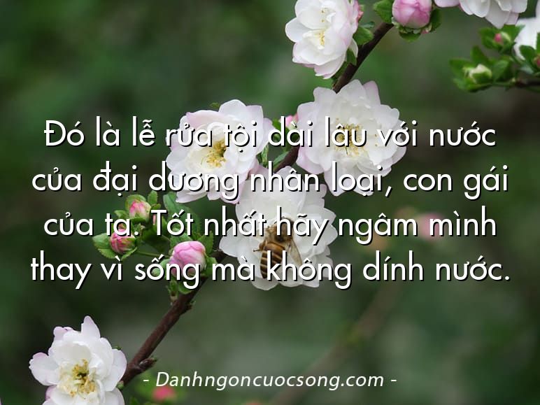 Đó là lễ rửa tội dài lâu với nước của đại dương nhân loại, con gái của ta. Tốt nhất hãy ngâm mình thay vì sống mà không dính nước.