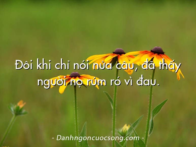 Đôi khi chỉ nói nửa câu, đã thấy người nọ rúm ró vì đau.
