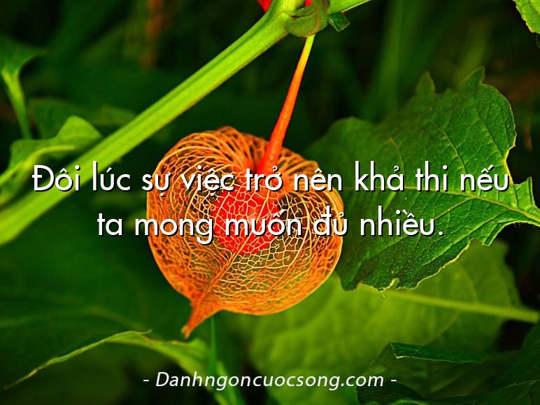 Đôi lúc sự việc trở nên khả thi nếu ta mong muốn đủ nhiều.