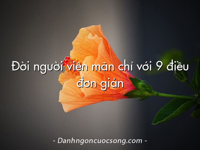 Đời người viên mãn chỉ với 9 điều đơn giản