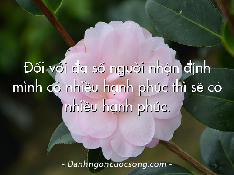 Đối với đa số người nhận định mình có nhiều hạnh phúc thì sẽ có nhiều hạnh phúc.