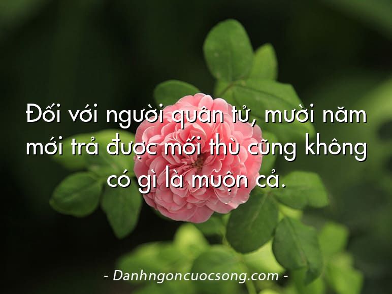 Đối với người quân tử, mười năm mới trả được mối thù cũng không có gì là muộn cả.