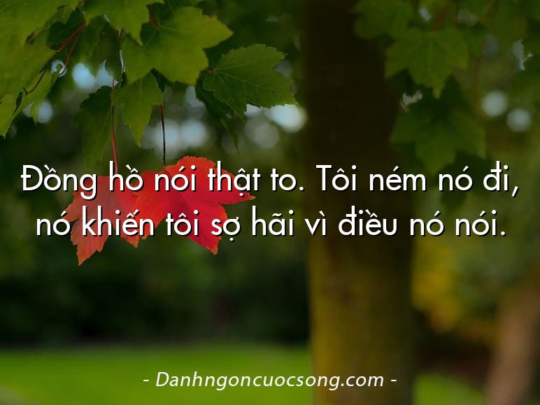Đồng hồ nói thật to. Tôi ném nó đi, nó khiến tôi sợ hãi vì điều nó nói.